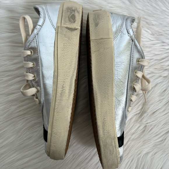 Re/Done 70s Low Top Striped Sneaker Metallic Silver Women’s 7 - Picture 5 of 11